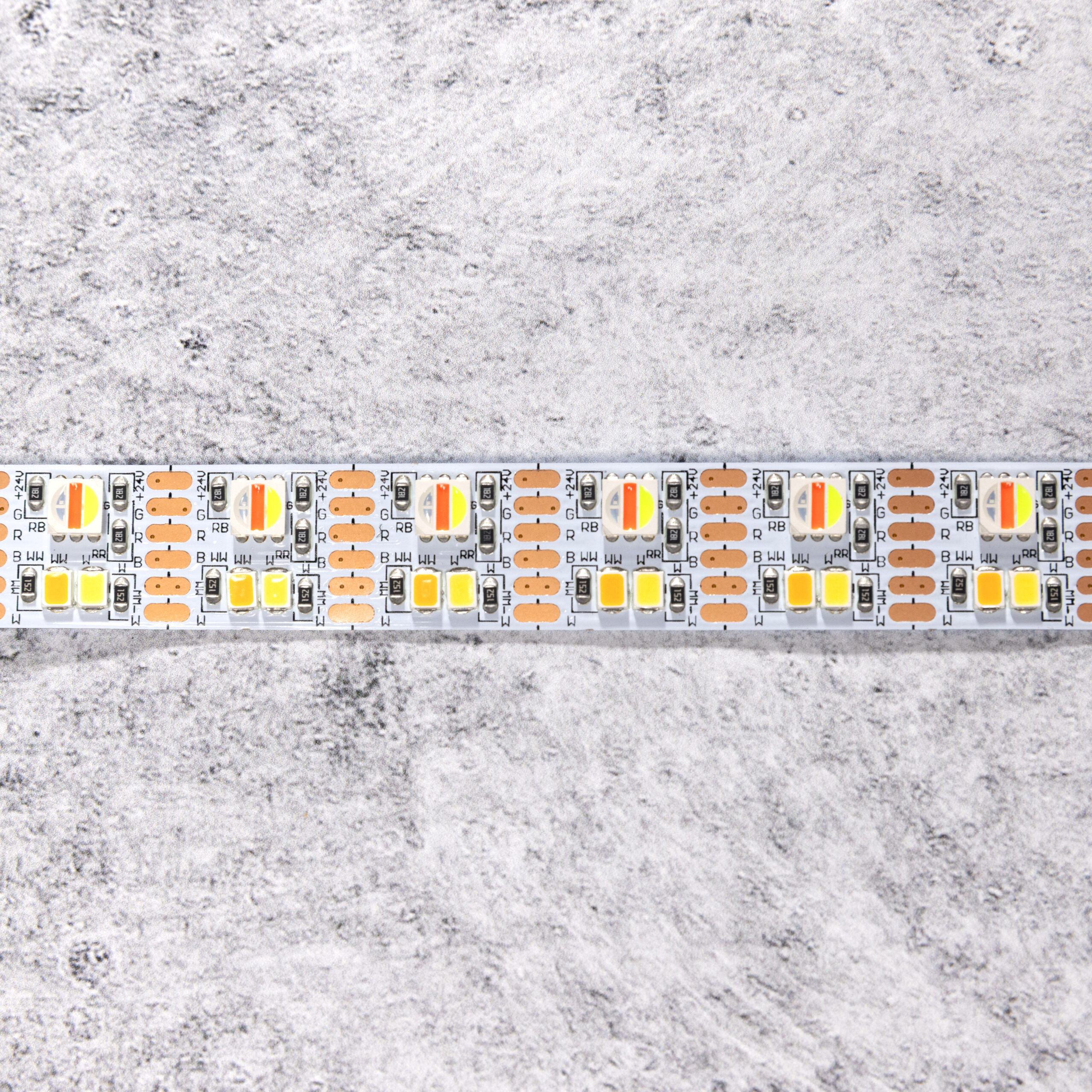 RGBAW LED Tape, 5050/2835 SMD Chips, 24V, Single Cut Point, 5M Roll - Image 2